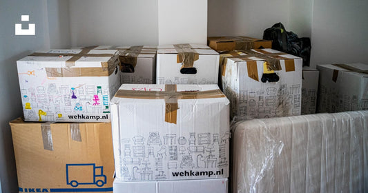 Cardboard moving boxes representing California moving company small claims dispute