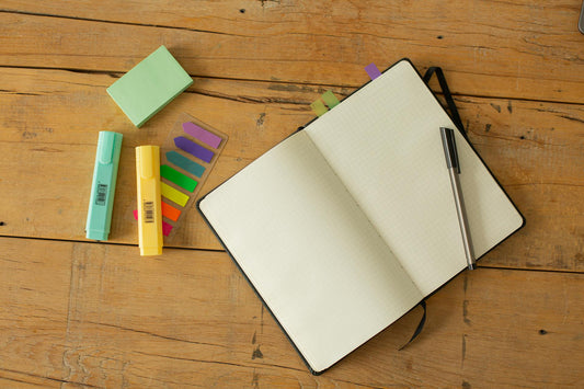 Notebook with handwritten talking points for California small claims court